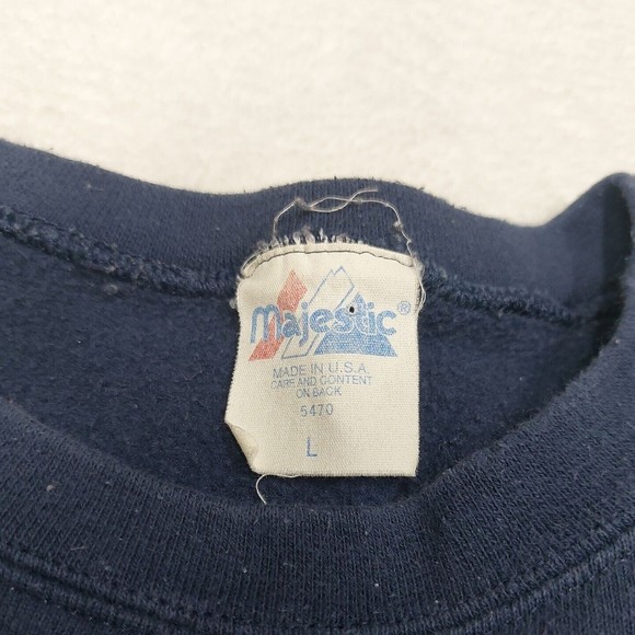 Vintage Cleveland Indians USA Made Majestic Tag Navy Blue Crewneck Size Large - Picture 5 of 9